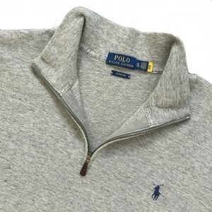 Polo Ralph Lauren Men's Estate Rib 1/4 Zip‎ Knit Sweater Light Grey Size XL